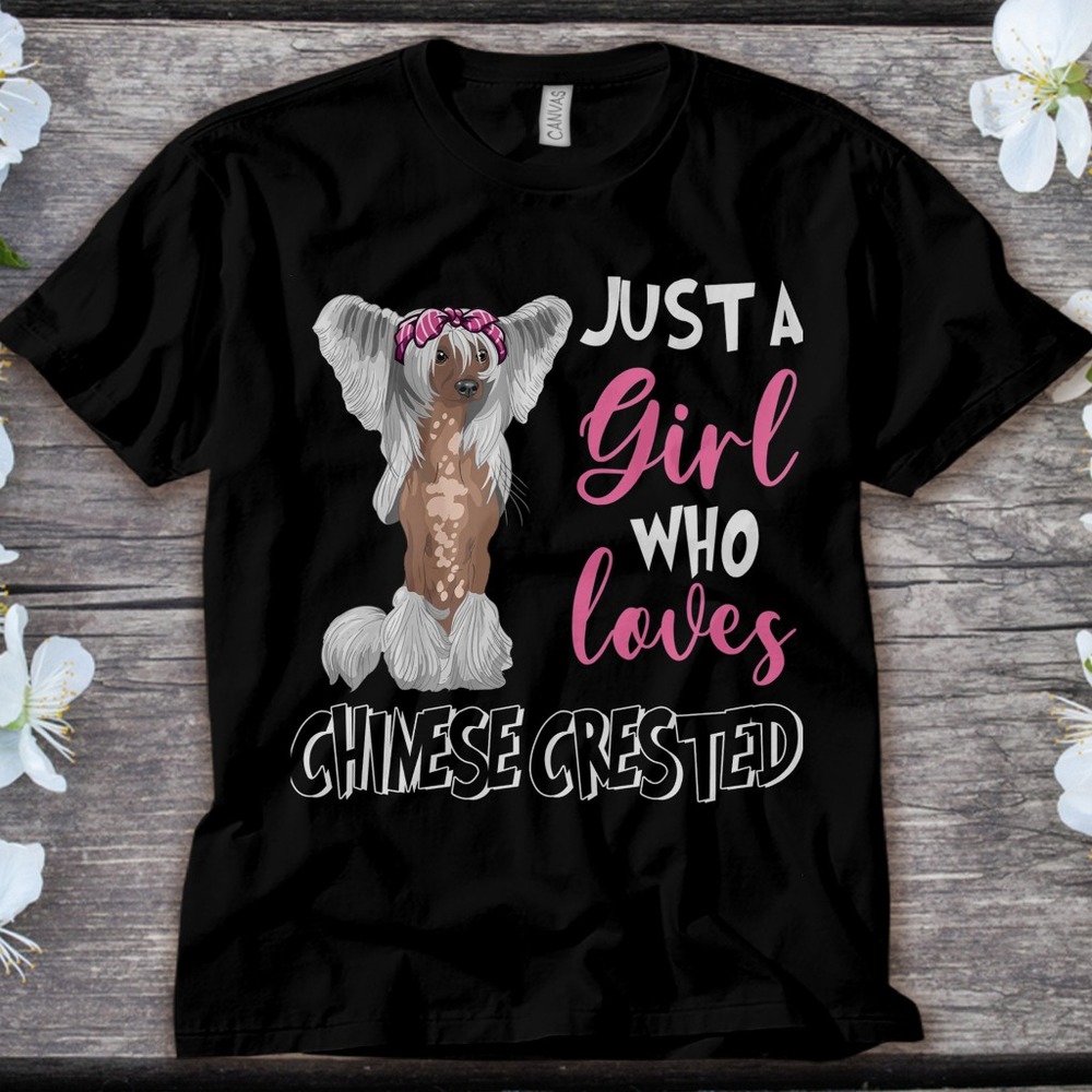 Chinese Crested Dog Just A Girl Loves Chinese Crested Dog Lover Unisex T-shirt